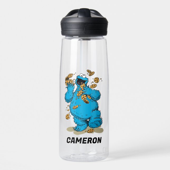 Cookie Monster Crazy Cookies | Add Your Name Water Bottle (Front)