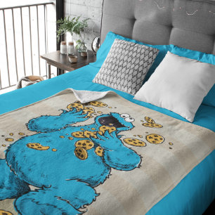Cookie Monster Crazy Cookies Fleece Blanket