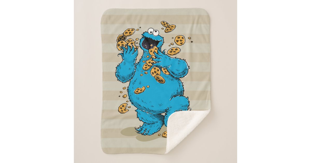 Cookie Monster Crazy Cookies Sherpa Blanket | Zazzle.co.uk