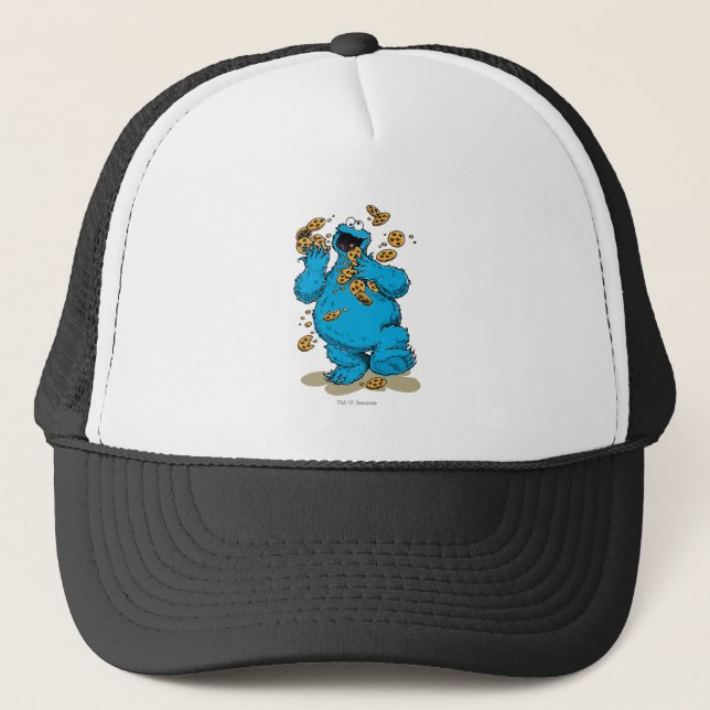 Cookie Monster Crazy Cookies Trucker Hat (Front)