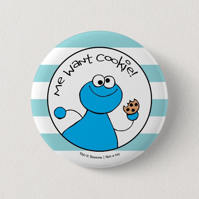Cookie Monster Doodley Graphic 6 Cm Round Badge (Front)