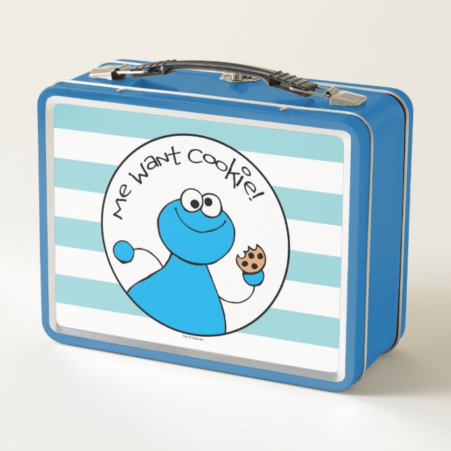 Cookie Monster Doodley Graphic Metal Lunch Box (Back)