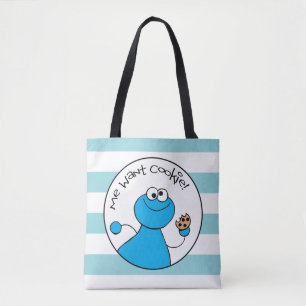 Cookie Monster Doodley Graphic Tote Bag