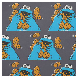 Cookie Monster Eating All the Cookies Fabric
