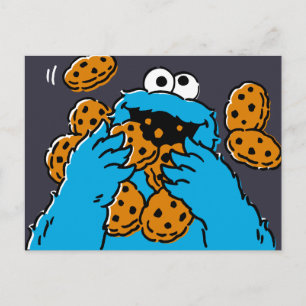 Cookie Monster Eating All the Cookies Postcard
