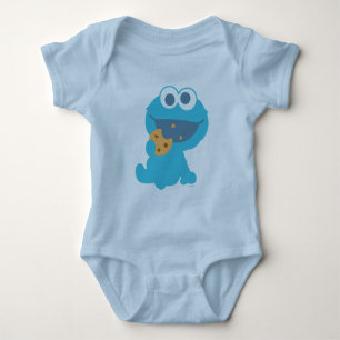 Cookie Monster Eating Cookie Baby Bodysuit