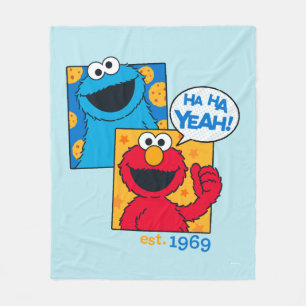 Cookie Monster & Elmo Ha Ha Yeah Fleece Blanket