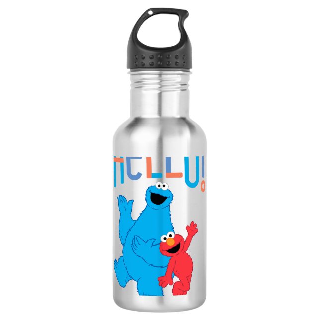 Cookie Monster & Elmo Hello! 710 Ml Water Bottle (Front)