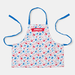 Cookie Monster & Elmo Red & Blue Pattern Apron
