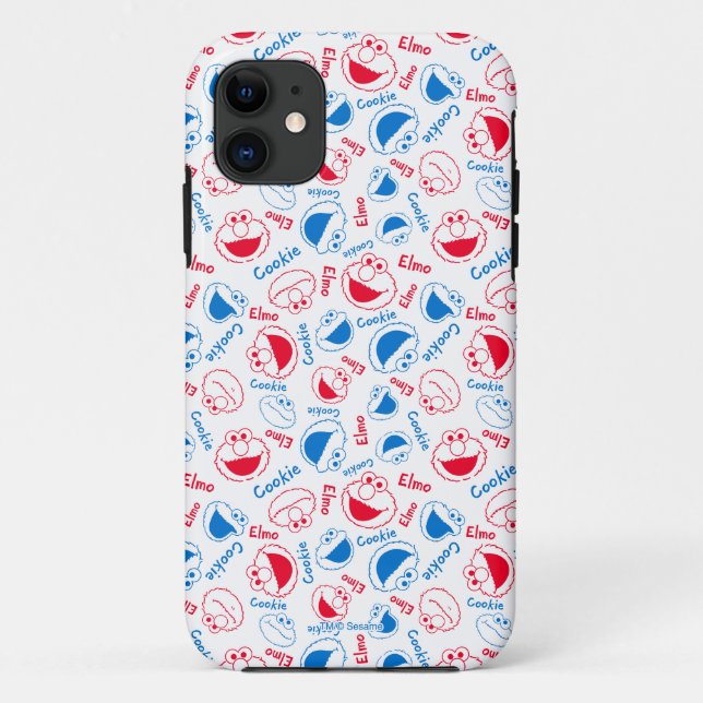 Cookie Monster & Elmo | Red & Blue Pattern Case-Mate iPhone Case (Back)