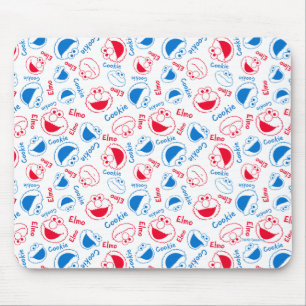 Cookie Monster & Elmo Red & Blue Pattern Mouse Mat