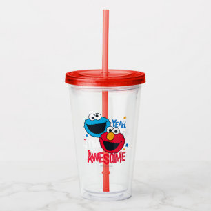 Cookie Monster & Elmo Yeah, I'm Awesome Acrylic Tumbler