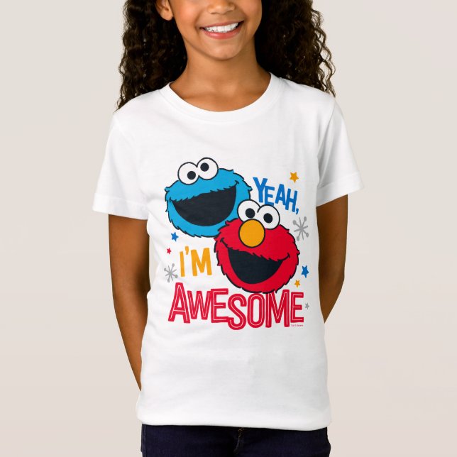 Cookie Monster & Elmo | Yeah, I'm Awesome T-Shirt (Front)