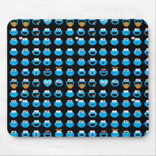 Cookie Monster Emoji Pattern Mouse Mat