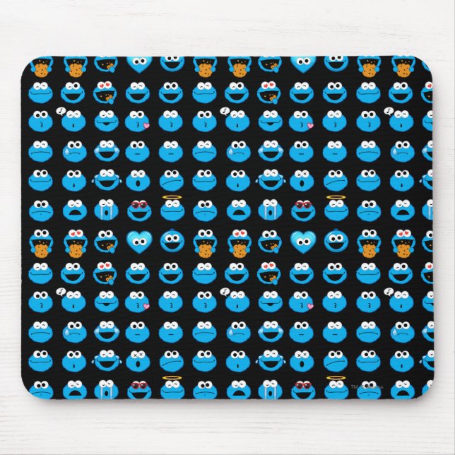 Cookie Monster Emoji Pattern Mouse Mat (Front)
