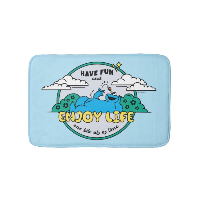 Cookie Monster | Enjoy Life One Bite at a Time Bath Mat (Front)