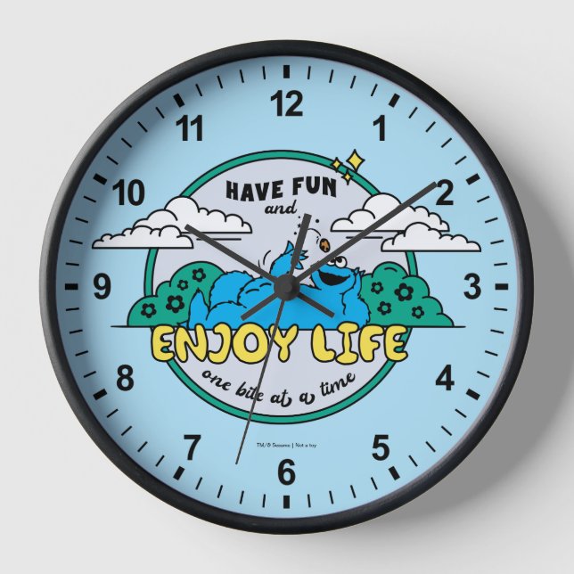 Cookie Monster | Enjoy Life One Bite at a Time Clock (Front)