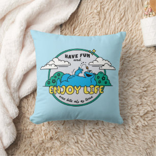 Cookie Monster Enjoy Life One Bite at a Time Cushion