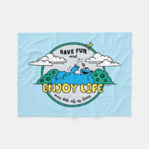 Cookie Monster Enjoy Life One Bite at a Time Fleece Blanket