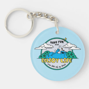 Cookie Monster Enjoy Life One Bite at a Time Key Ring