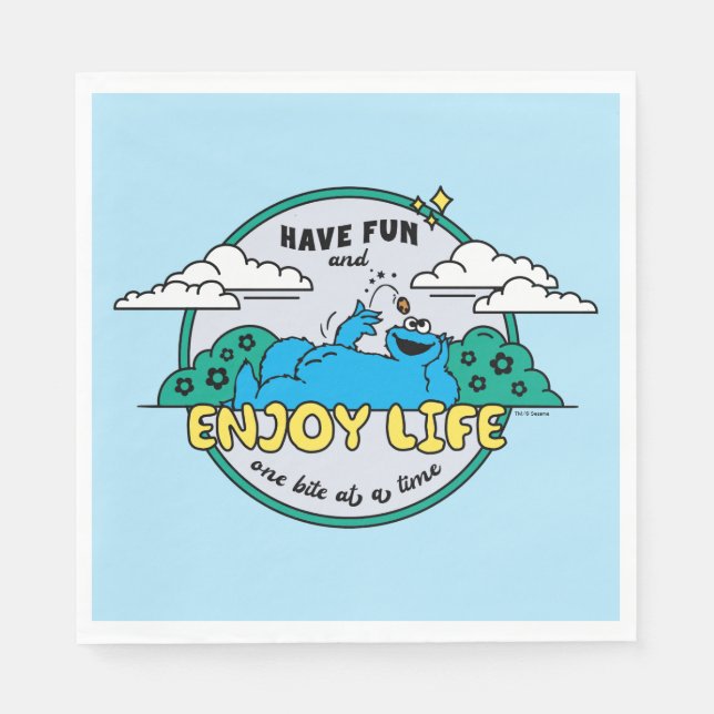 Cookie Monster | Enjoy Life One Bite at a Time Napkin (Front)