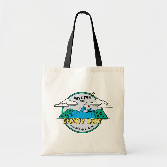 Cookie Monster | Enjoy Life One Bite at a Time Tote Bag (Front)