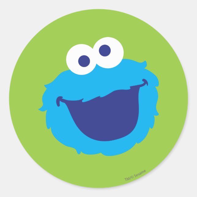 Cookie Monster Face Classic Round Sticker (Front)