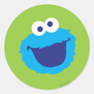 Cookie Monster Face Classic Round Sticker