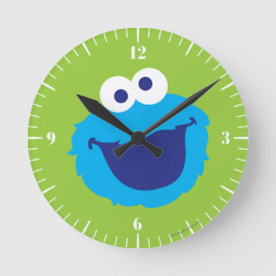 Cookie Monster Face Round Clock