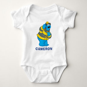 Cookie Monster   Fireman Costume Baby Bodysuit