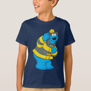 Cookie Monster   Fireman Costume T-Shirt