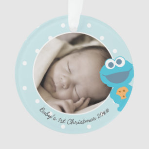 Cookie Monster   First Christmas - Add Your Name Ornament