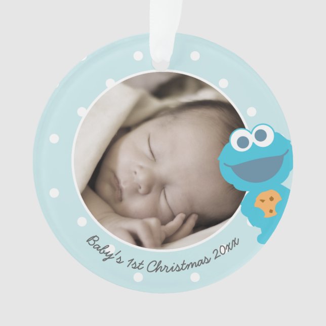 Cookie Monster | First Christmas - Add Your Name Ornament (Front)