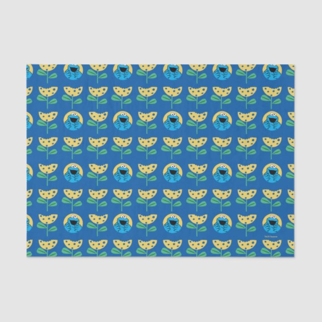Cookie Monster Flower Pattern Tissue Paper (Front)