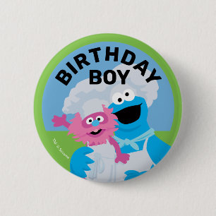 Cookie Monster Food Truck Birthday Boy 6 Cm Round Badge