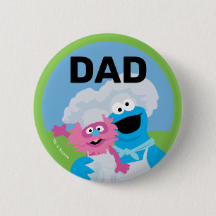 Cookie Monster Food Truck Birthday Boy's Dad 6 Cm Round Badge