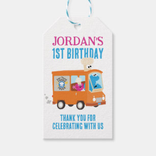 Cookie Monster Food Truck Birthday Favour Gift Tags