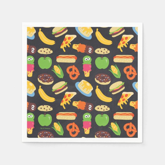 Cookie Monster Foodie Truck Chalkboard Napkin (Front)