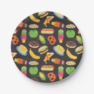 Cookie Monster Foodie Truck Chalkboard Paper Plate