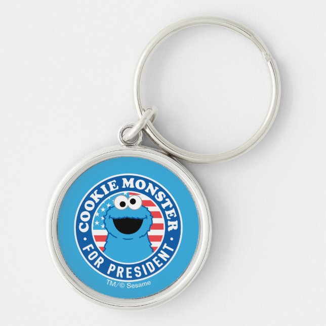 Cookie Monster for President Key Ring (Front)