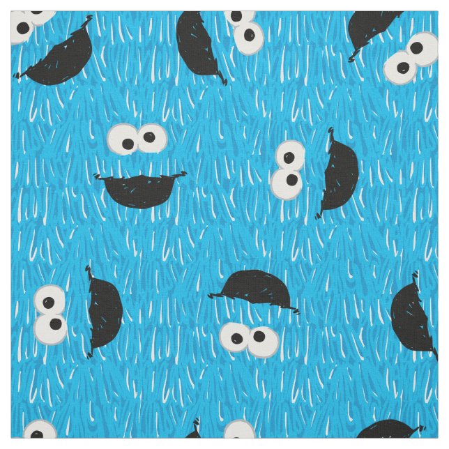 Cookie Monster Fur Face Pattern Fabric (Swatch)