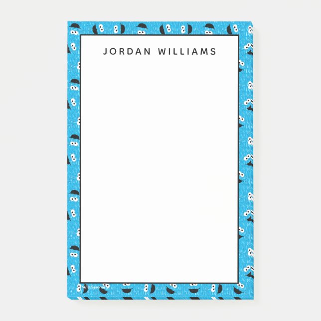 Cookie Monster Fur Face Pattern Post-it Notes (Front)