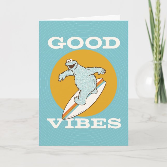 Cookie Monster Good Vibes Card (Front)