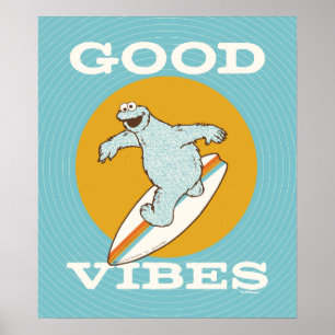 Cookie Monster Good Vibes Poster