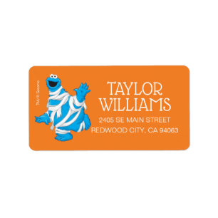 Cookie Monster Halloween Mummy Label