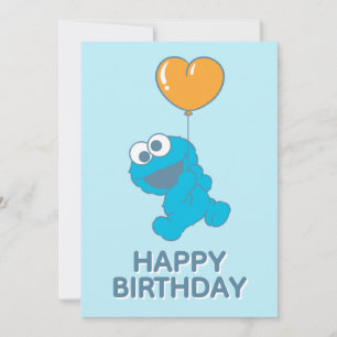 Cookie Monster Heart Balloon Card
