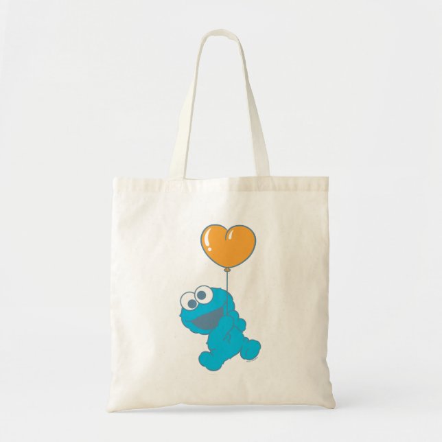 Cookie Monster Heart Balloon Tote Bag (Front)