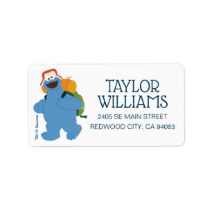 Cookie Monster Hiking Add Your Info Label