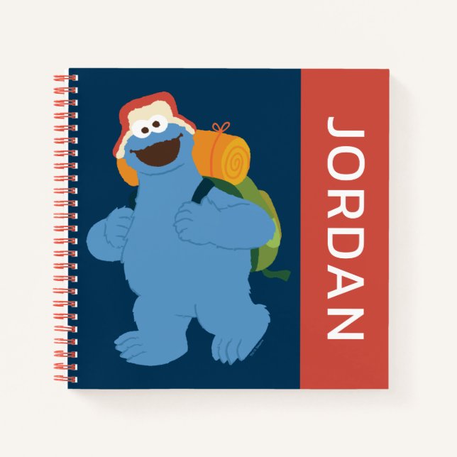 Cookie Monster Hiking | Add Your Name Notebook (Front)