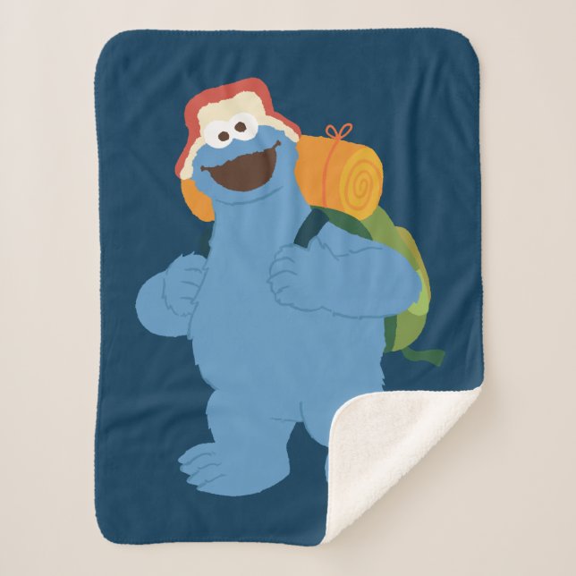 Cookie Monster Hiking Sherpa Blanket (Front)